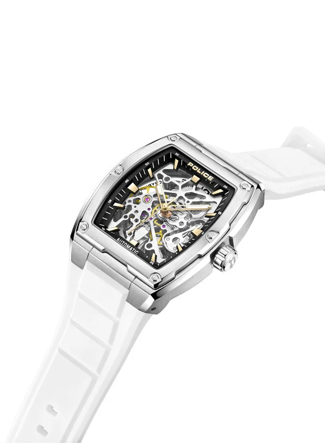 POLICE POLICE - Skeletor Watch For Men Black Dial With White Silicone Strap - PEWJR0005903