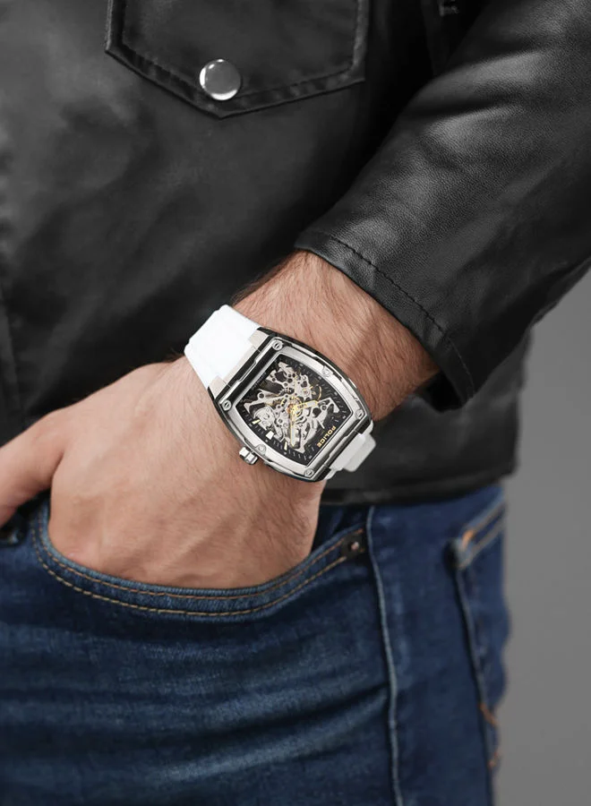 POLICE POLICE - Skeletor Watch For Men Black Dial With White Silicone Strap - PEWJR0005903