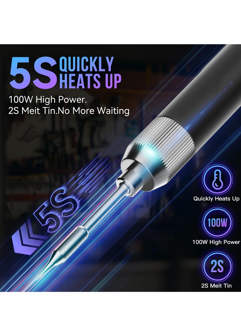 Generic Soldering Iron Soldering Tool Hd Color Display Temperature Control Accurate 392°F-842°F Smart Mini Portable Soldering Iron Usb Soldering Iron Fast Heating With 2 charging cords.  - Image 5