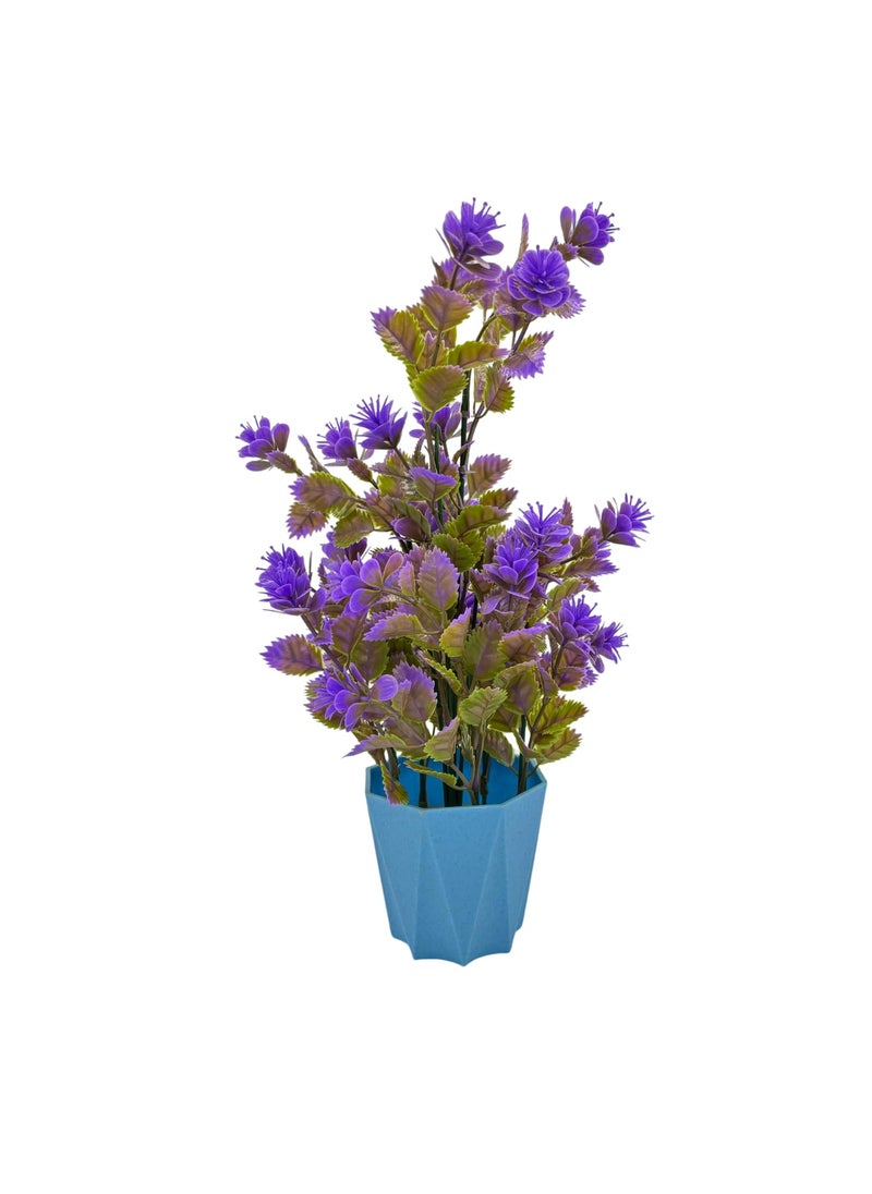 Ananya Communication Point Ananya Communication Point Wild Artificial Flower Plants with Cute Hexa Pot Faux Flower Plant for Home Office Dcor Tabletop and Desk Decoration Artificial Flower for Balcony Indoor Dcor RVAP2  - Image 1