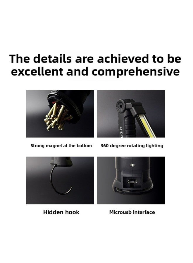 Loquat Led Work Light Folding Charging Cob Multifunctional Magnet Tent Light Outdoor Flashlight Car Maintenance Light Repair-Color:W52 Large Size Set Of Two - Image 3