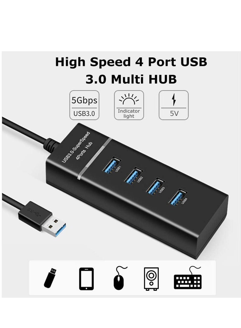 VIUAUAX توسيع موزع موزع USB متعدد 4 منافذ 3.0 عالي السرعة 3.0 متعدد المنافذ - Image 4