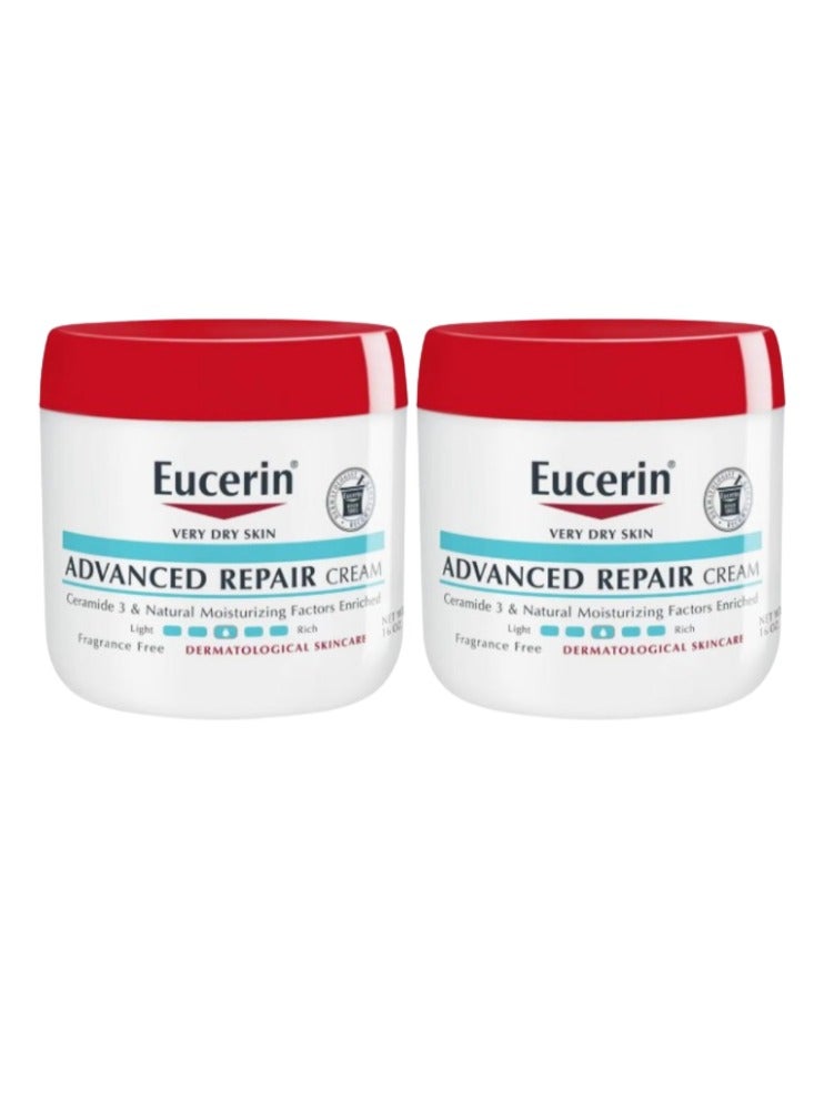 Eucerin 2 قطع كريم ترطيب طبيعي متقدم لإصلاح البشرة البيضاء - Image 1