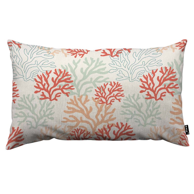 TKS MITLAN Red Pink and Mint Corals Pillow Covers 12 x 20 Inch Tropical Reef Nautical Doodles Decorative Throw Pillow Covers Linen Cushion Case for Sofa Couch