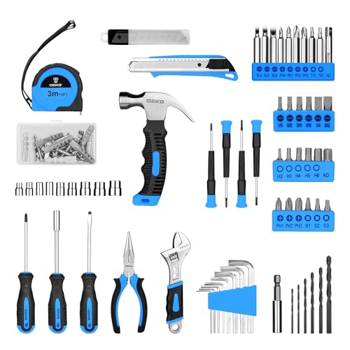 DEKOPRO Drill Set: Tool Set with 8V Blue Cordless Drill, Home Tool Kit with Drill, Hand Tool Kits for Men & Women 126 Piece - Image 3