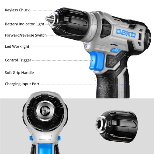 DEKOPRO Drill Set: Tool Set with 8V Blue Cordless Drill, Home Tool Kit with Drill, Hand Tool Kits for Men & Women 126 Piece - Image 4