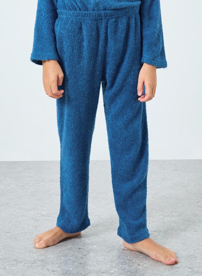 Styli Boys Bear Applique Fleece Top and Pyjama Set - Image 4