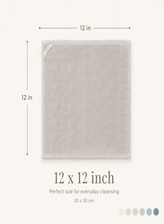Konssy 100% Cotton Terry Face Wash Cloths, 12x12 inch Soft & Absorbent Terry Face Cloths for Face Washing & Makeup Removal, 6 Pack Assorted Colors Washcloths with Hanging Loop - Image 4