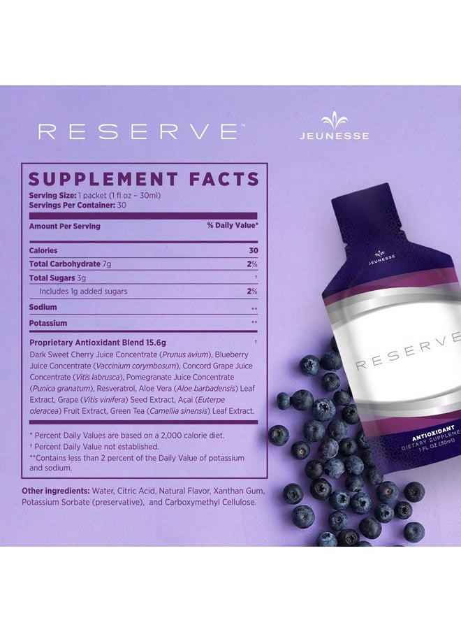 Jeunesse Global - Reserve - Antioxidant Fruit Blend Nutritional Supplement- 30 Packets Per Box (30Ml) - Image 1