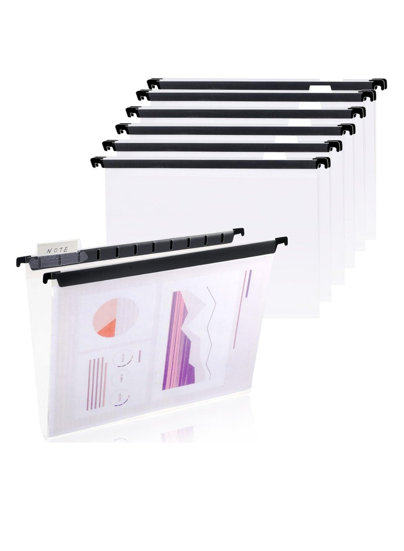 10 Pack Clear Letter Size Hanging File Folders with Tabs Transparent Organizers for Office and School Document Filing Cabinets - Image 1