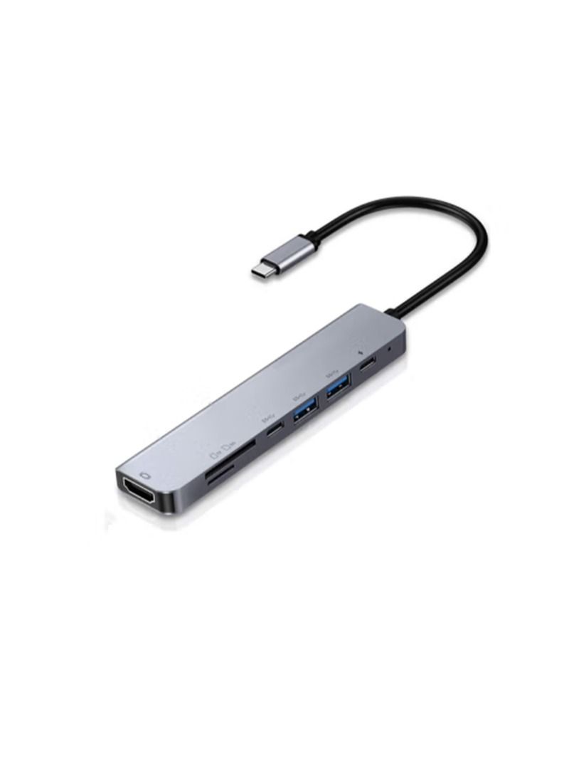 لينكبين 7-in-1 USB C Hub مع 4K @ 60Hz Type C to HDMI Dongle 2 USB3.0 Ports PD100W Power Delivery SD TF Card Slot Reader for Notebook MacBook Pro Air XPS iPad - Image 1