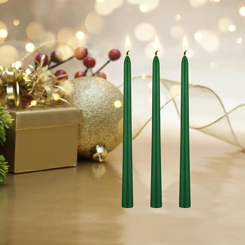 Mega Candles - Unscented 10 Taper Candles - Green and Red, Set of 6 - Image 5