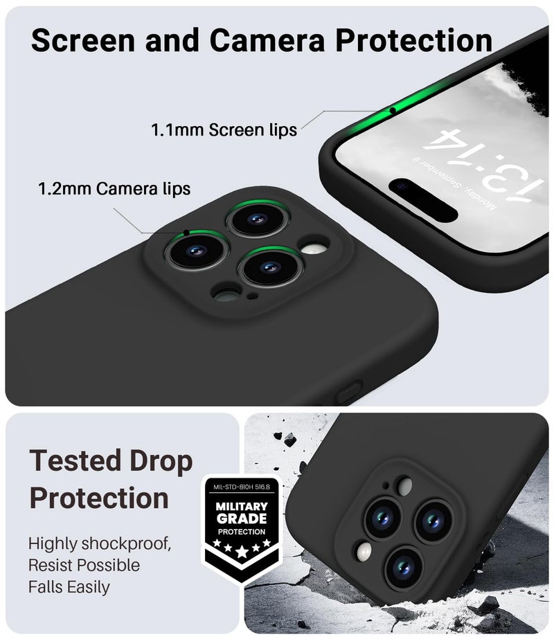 OTOFLY Magnetic for iPhone 16 Pro Max Case,Compatible with Magsafe,Classic Liquid Silicone Mobile Phone Case,Integrated Camera Control Button,Anti-Scratch Microfiber Lining, Black - Image 4