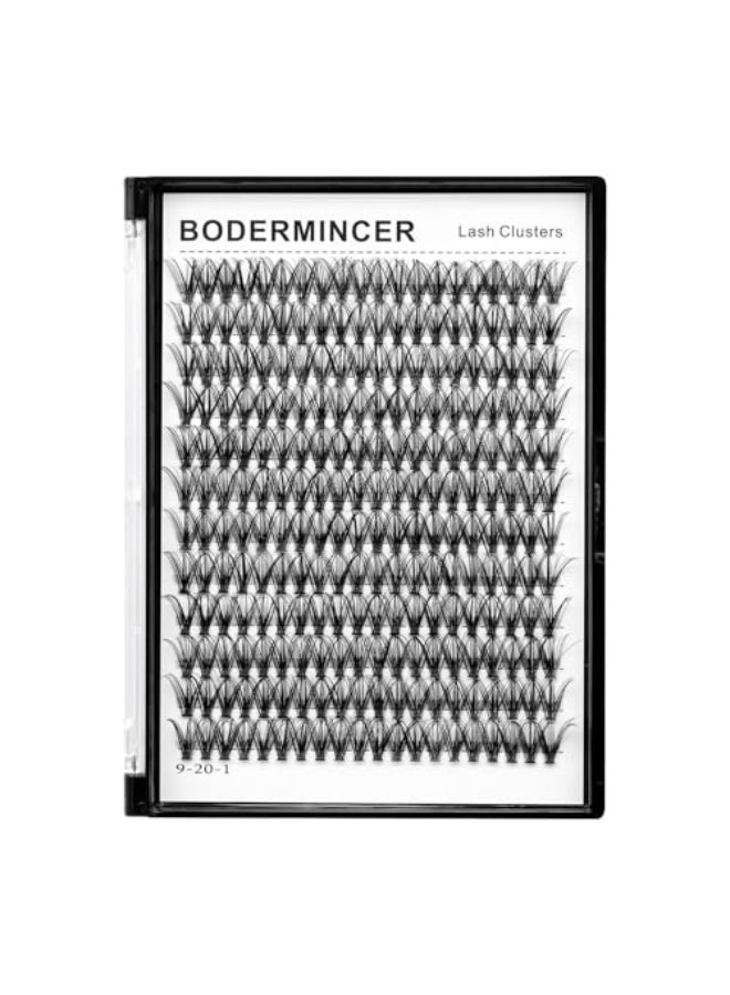 Bodermincer Black Cluster Lashes 240pcs 20D40D DIY Eyelash Extension D Curl Long Individual Lashes Mixed Tray Faux Mink Lash Clusters Extensions 822mm 20D8mm - Image 1