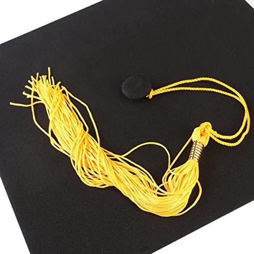 Tinksky Unisex Adult Graduation Cap with Tassel Adjustable (Black Yellow) - Image 2