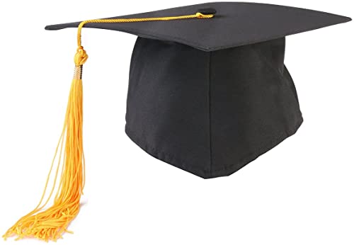 Tinksky Unisex Adult Graduation Cap with Tassel Adjustable (Black Yellow) - Image 1
