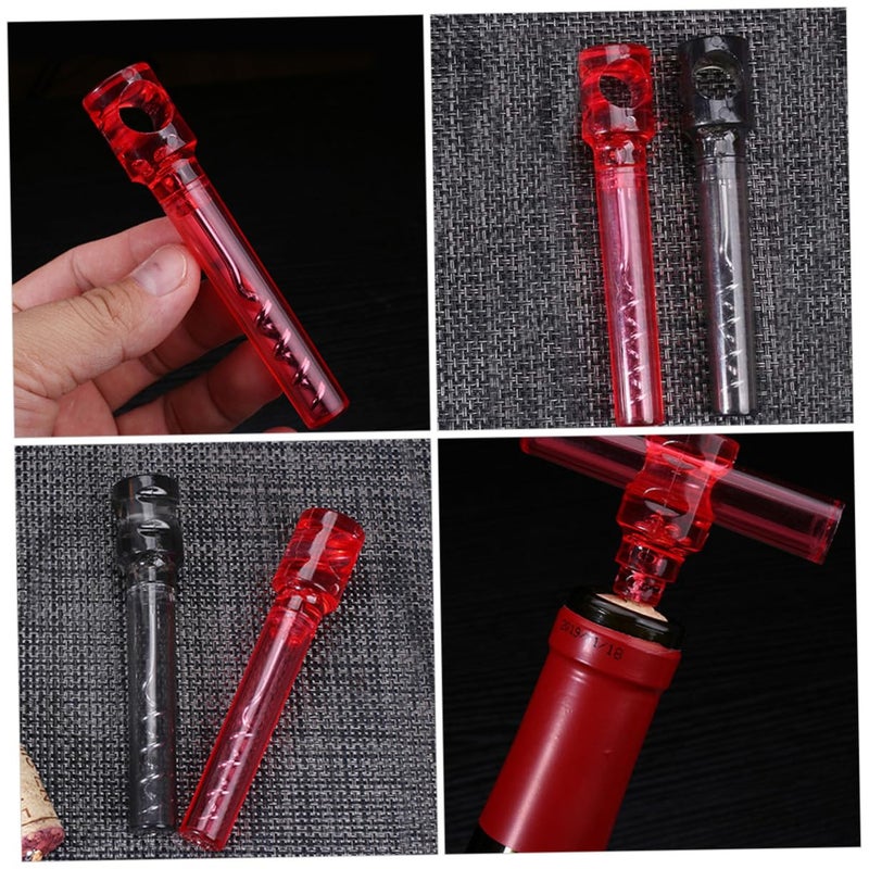 Portable Plastic Wine Corkscrew Set 3 Pieces Manual Bottle Opener For Home Bar Travel - Image 4
