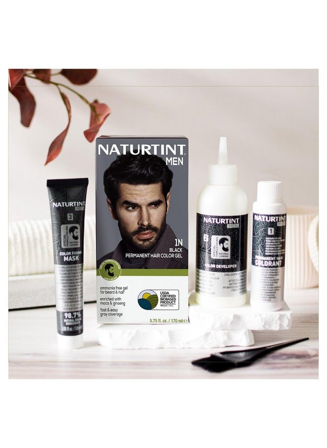 NATURTINT Mens Permanent Hair Color 1N Black For Hair Beard And Mustache (Pack Of 1) Ammonia Free Up To 100% Gray Coverage Natural Looking Long Lasting Results  - Image 5