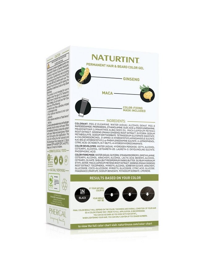NATURTINT Mens Permanent Hair Color 1N Black For Hair Beard And Mustache (Pack Of 1) Ammonia Free Up To 100% Gray Coverage Natural Looking Long Lasting Results  - Image 3