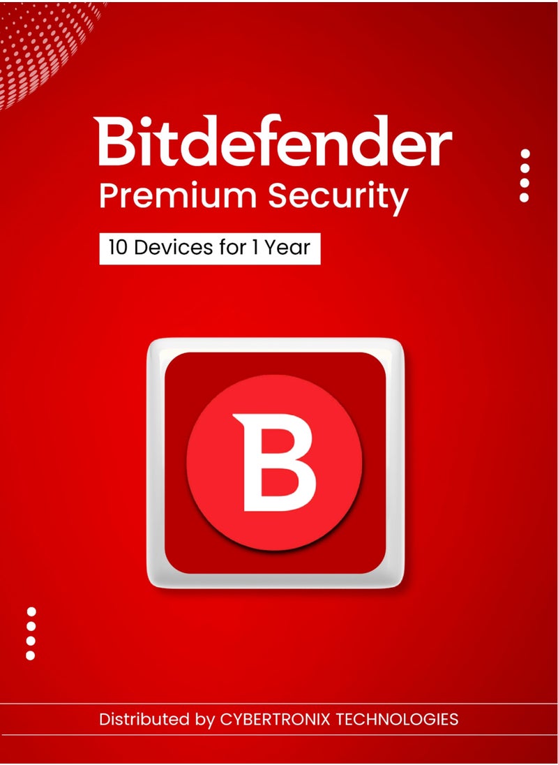 BITDEFENDER Bitdefender Premium Security | 10 Devices for 1 Year | Digital License | SAME DAY DELIVERY 