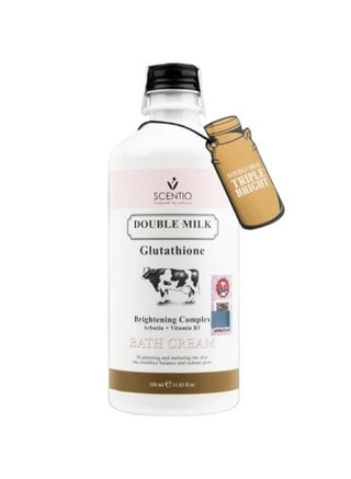 double milk triple white glutathione Scentio Double Milk Triple Bright Bath Cream 350 M | Best Price KSA