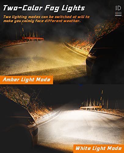 Zmoon Motorcycle LED Driving Fog Lights 60W White and Amber LED Pods Projector Lights 1.3" Aux Spotlight, Compatible with Tractor Truck ATV UTV SUV Boat etc. (2 pack) - Image 2