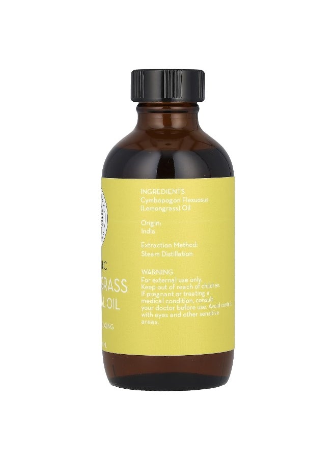 PURE BODY NATURALS Pure Body Naturals, Organic Lemongrass Essential Oil, 4 fl oz (118 ml)  - Image 2