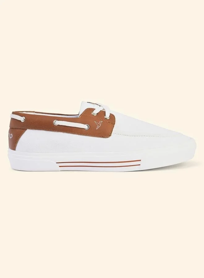 YOHO Men Low Top Canvas Boat Shoes