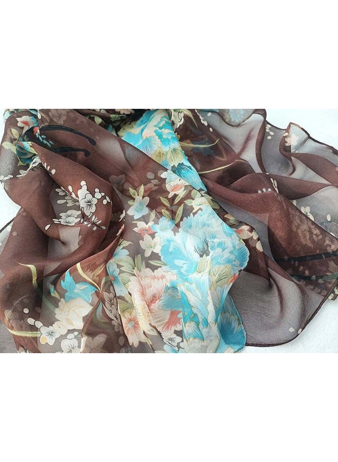 Acotavie Scarfs for Women Lightweight Fashion Scarves Print Floral Pattern Scarf Shawl Wraps (A10) - Image 4