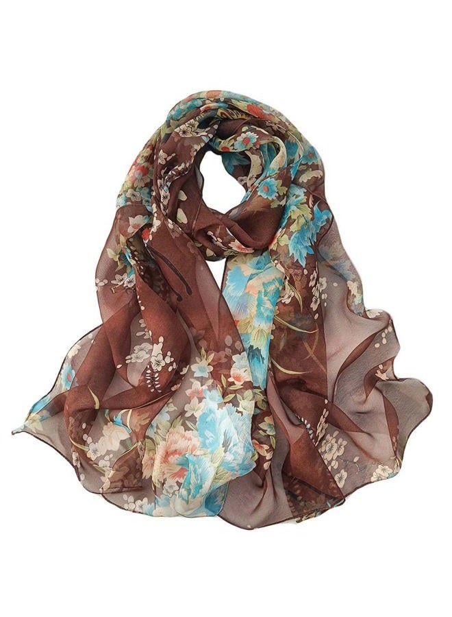 Acotavie Scarfs for Women Lightweight Fashion Scarves Print Floral Pattern Scarf Shawl Wraps (A10) - Image 1