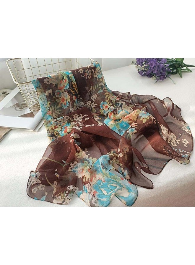 Acotavie Scarfs for Women Lightweight Fashion Scarves Print Floral Pattern Scarf Shawl Wraps (A10) - Image 3