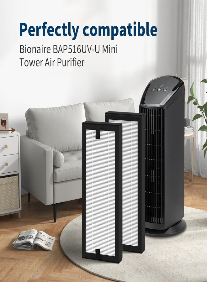 FMDZFL 185577 Replacement Filter Compatible with Bionair BAP516UV-U Air Purifier, 2 H13 True HEPA and 6 Washable Pre-Filter - Image 2