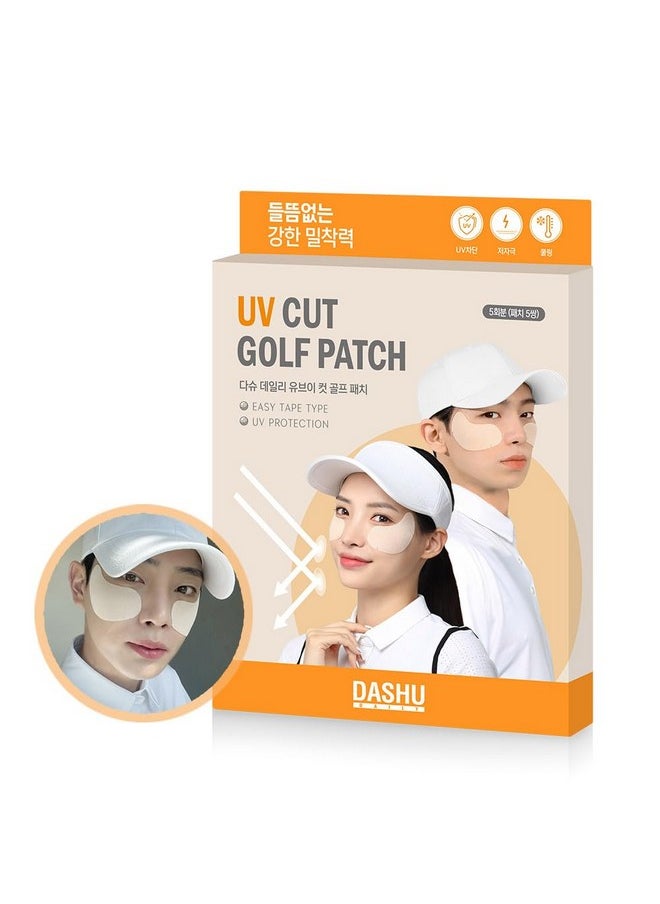 Dashu Daily Sunshield Golf Patch 5 Pairs Korean Skin Care Cooling Gel Patches For Outdoors Portable Collagen Patches For Face Age Defying Sun Shield Peptide Patch Easy Peel Off Facial Patches  - Image 1