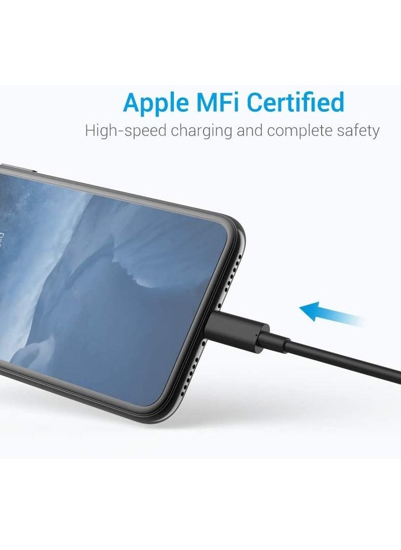 Generic - Lightning Cable Certified - iPhone Charger 3Pack 6ft Lighting to USB A Charging Cord Compatible with iPhone 14 13 12 11 Pro Max XS XR 8 Plus 7 Plus 6s Plus 5S iPad Pro and More, Black - Image 1