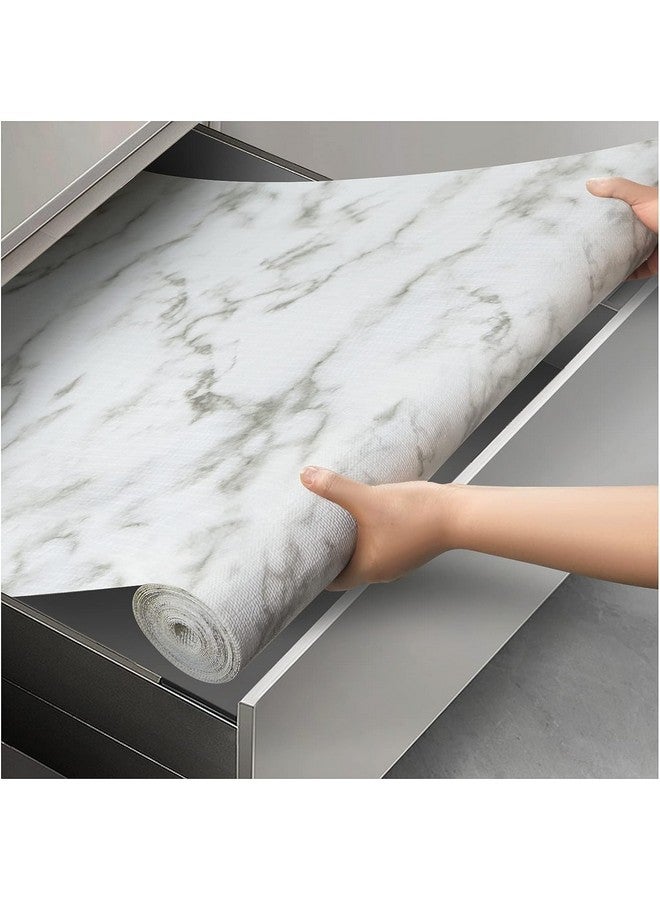 SUNBIRD Plastic Solid Shelf And Drawer Liner For Kitchen Cabinet Fridge Liner Washable Reusable Easy To Clean Strong Grip Liner For Cabinets, Dresser, Cupboard Drawers, (White Marble, 24 X 48 Inch) - Image 1