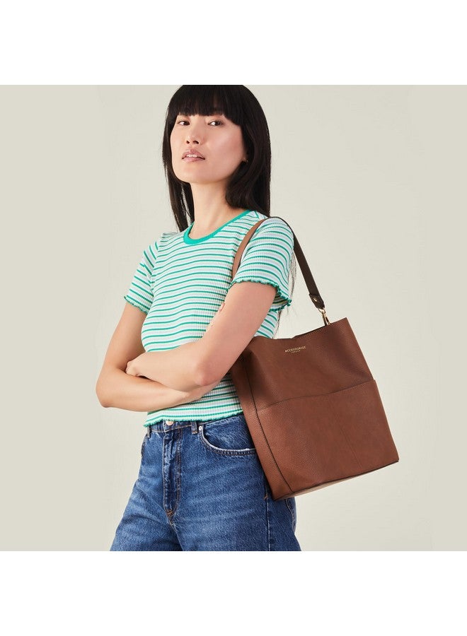 Accessorize Accessorize London Women's Brown Bucket Shoulder Bag | Handbags for women - Image 2