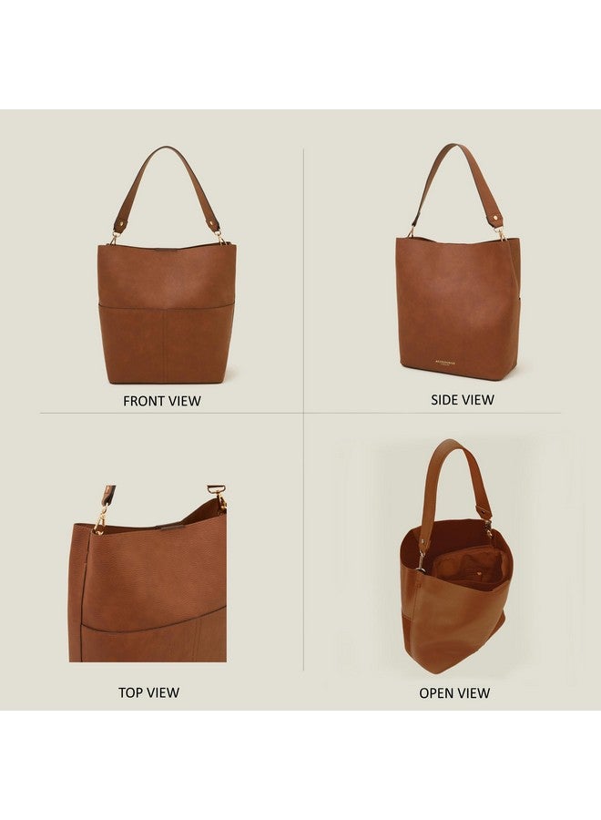 Accessorize Accessorize London Women's Brown Bucket Shoulder Bag | Handbags for women - Image 5