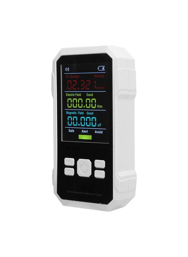 Thoraya Radiation Detector RF Electric Magnetic Field Strength Detection Handheld Electromagnetic Radiation Meter White  - Image 2