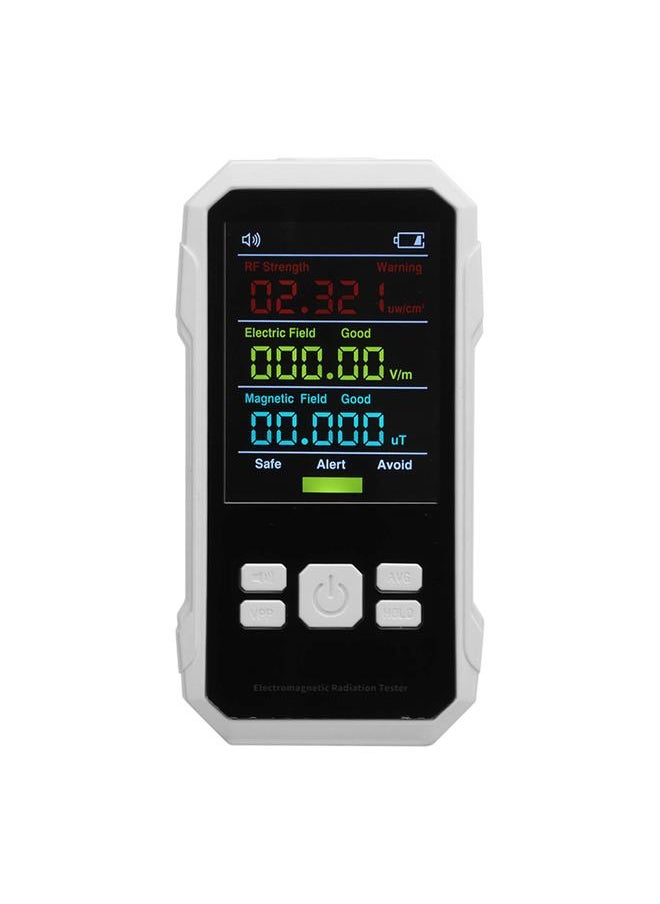 Thoraya Radiation Detector RF Electric Magnetic Field Strength Detection Handheld Electromagnetic Radiation Meter White  - Image 1