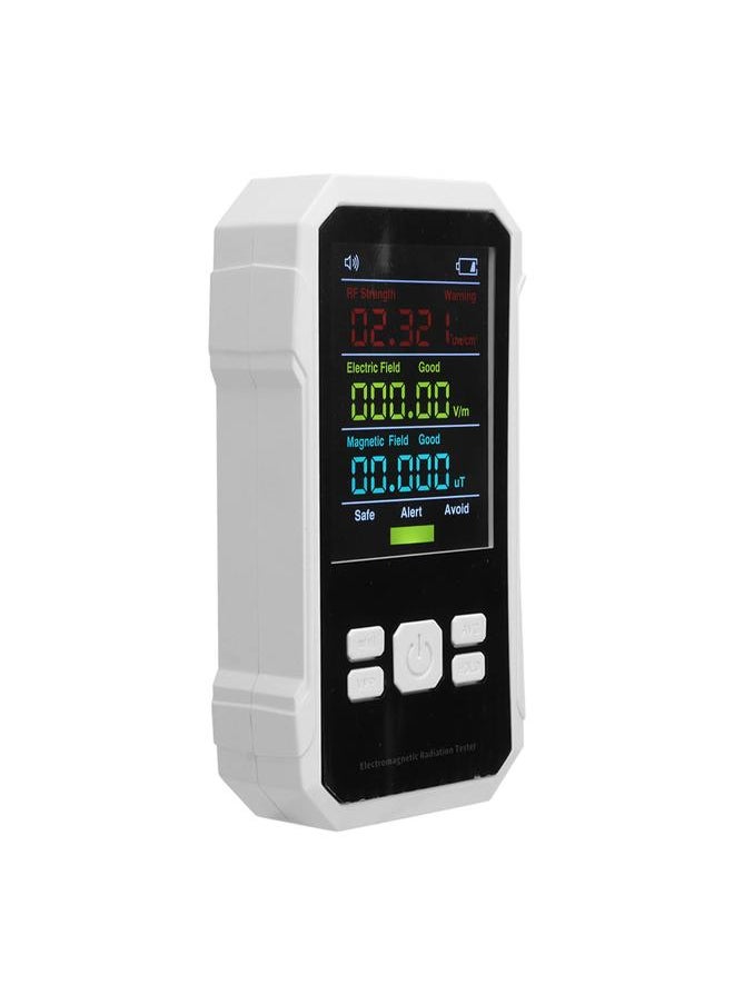 Thoraya Radiation Detector RF Electric Magnetic Field Strength Detection Handheld Electromagnetic Radiation Meter White  - Image 3