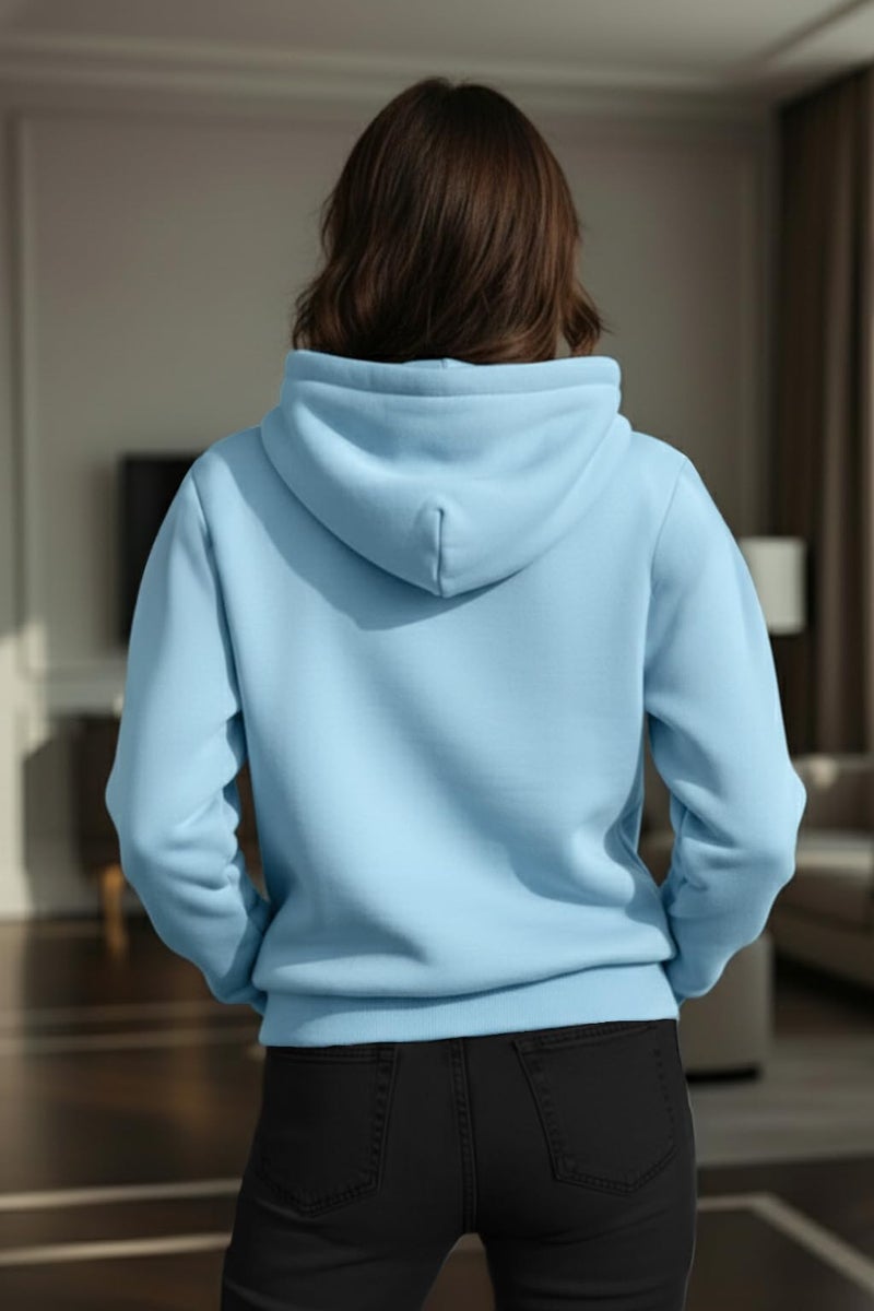 JUNEBERRY® Polycotton Spun Regular Fit Hooded Sweatshirt Full Sleeves Front Chest Graphic Placement Printed Jumper Hoodie for Women | JB_W02_SP_ABT_PB_XL - Image 3