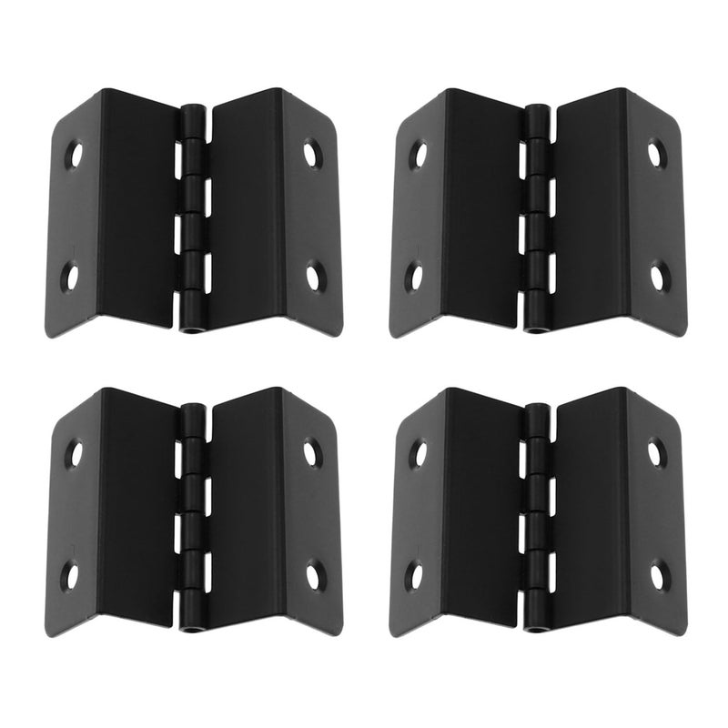 Maxmoral 4PCS Swing Adjustable Offset Door Hinges Metal Hardware Black Cabinet Wardrobe Bedside Cabinet Door Hinges Iron with Installation Screws M Shaped 4 Hole for Windows Furniture Wooden Boxes