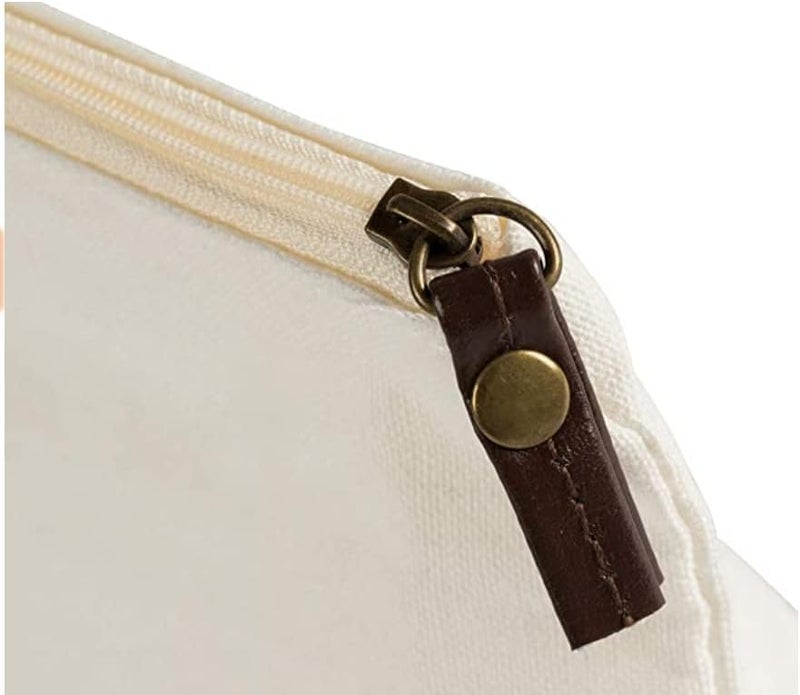 Juvale 6 Pack Canvas Makeup Bags with Zipper  1175 x 55 In White Cotton Canvas Makeup Bag Set for Toiletries and DIY Crafts - Image 4