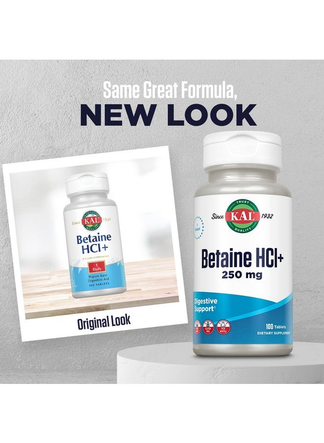 KAL Betaine HCL with Pepsin, Digestive Health Supplement with 250mg Betaine Hydrochloride Plus 130mg Pepsin, Gluten Free, Non-GMO, 60-Day Guarantee, Rapid Disintegration Tablets, 100 Servings, 100ct - Image 2