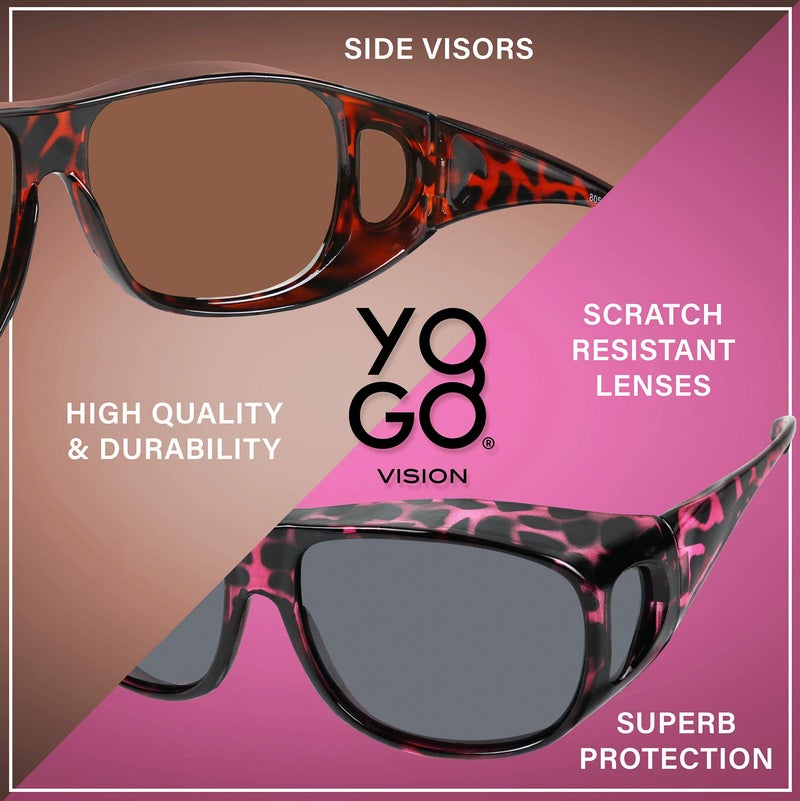 Yogo Vision Fit Over Wrap Sunglasses Polarized Lens Wear Over Eyeglasses 100% UV Protection for Men and Women - Image 5