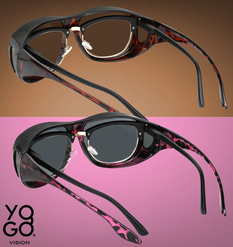 Yogo Vision Fit Over Wrap Sunglasses Polarized Lens Wear Over Eyeglasses 100% UV Protection for Men and Women - Image 2