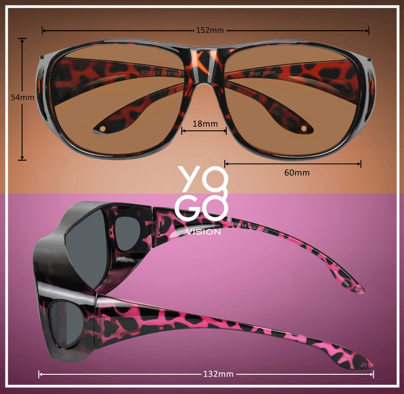 Yogo Vision Fit Over Wrap Sunglasses Polarized Lens Wear Over Eyeglasses 100% UV Protection for Men and Women - Image 4