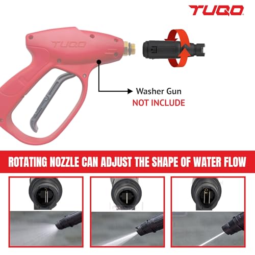 TUQO Adjustable Pressure Washer Front Nozzle Replacement - Suitable for All Major Pressure Washer Trigger Gun | Jet Spray for Car & Bike Cleaning | Quick Fit, Leak Resistant - Black (DS50) - Image 3