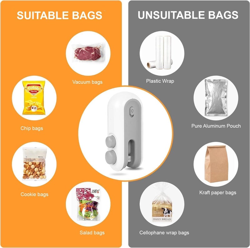 FOMQUAZLI Mini Bag Sealer Machine, USB Rechargeable 2-in-1 Heat Sealer and Cutter, Portable Chip Snack Bag Resealer for Food Storage, Airtight Seal Preserver for Plastic and Vacuum Bags - Image 5