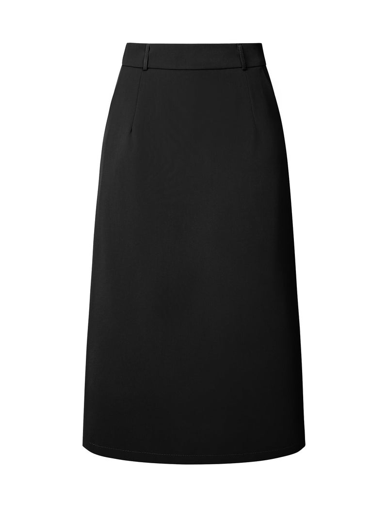 Hobemty Women's Pencil Skirt High Waist Split Back Work Midi Skirts XX-Large Black - Image 5